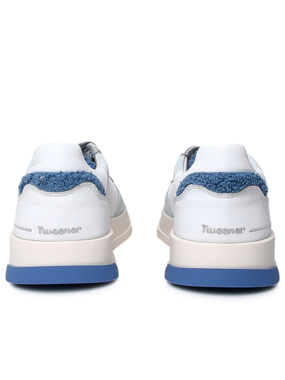 Shop Ghoud Light Blue And White Leather Tweener Sneakers