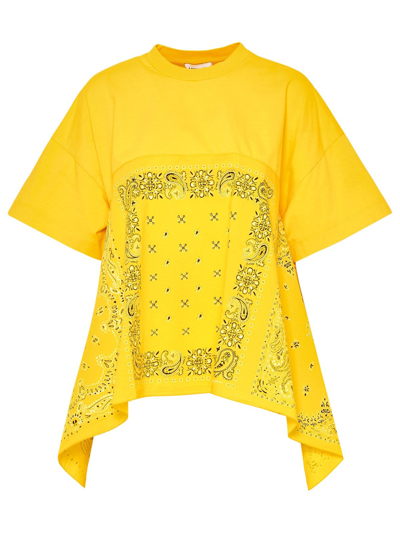 Shop Kenzo Yellow Printed Cotton T-shirt