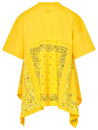 Shop Kenzo Yellow Printed Cotton T-shirt