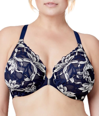Bramour Noho Front-close Bra In Blue