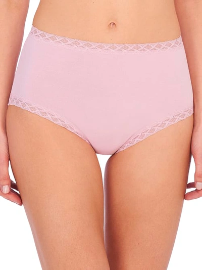 Shop Natori Bliss Cotton Full Brief In Macaroon