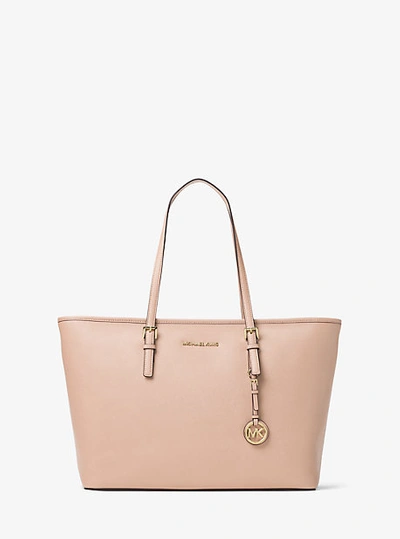 MICHAEL Michael Kors Jet Set Medium Saffiano Leather Top-zip Tote Bag in  Pink