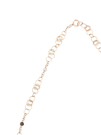 Shop Pomellato 18kt Rose Gold Sabbia Diamond Sautoir Necklace In Pink