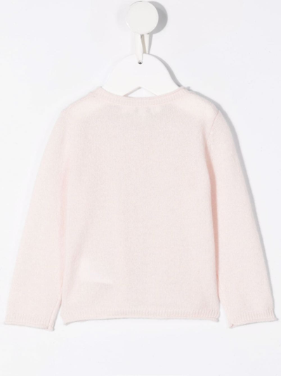 Shop Bonpoint Fine-knit Cardigan In Pink