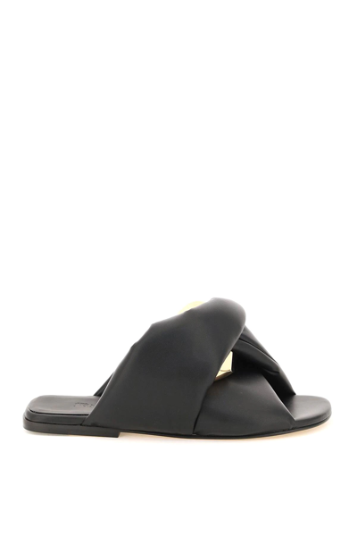 Shop Jw Anderson Slippers With Twist And Chain In Black