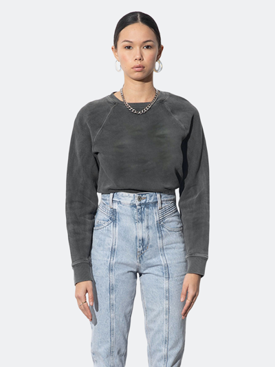 Shop Parva Studios Diana Washed Black Cotton Vintage Sweatshirt