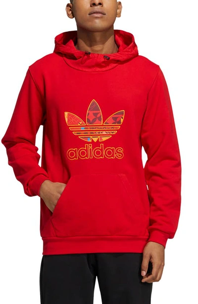 Adidas Originals Chinese New Year Embroidered Logo Hoodie In Red | ModeSens