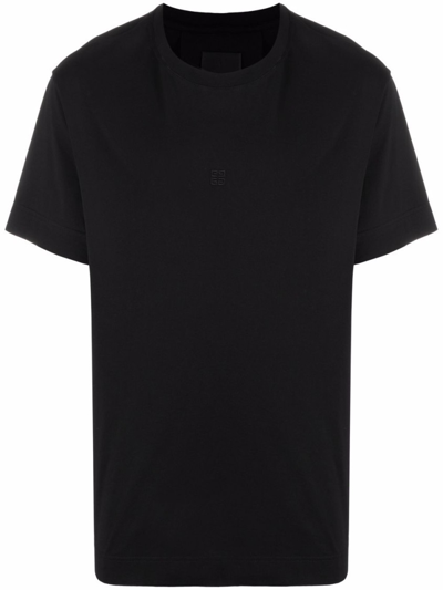 Shop Givenchy Black Embroidered Logo Cotton T-shirt