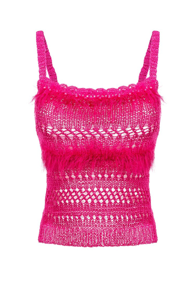 Shop Andreeva Purple Handmade Knit Top In Pink