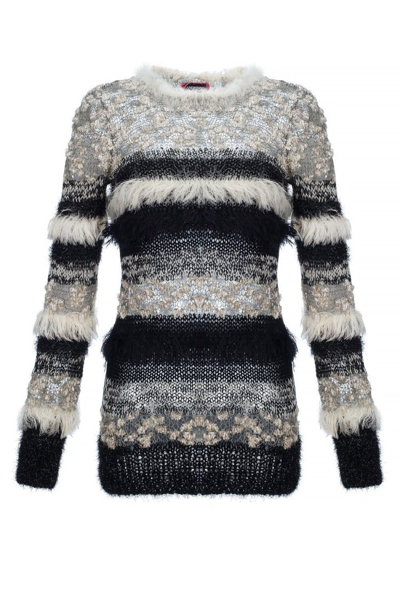 Shop Andreeva Multicolor Handmade Knit Sweater-dress With Glitter
