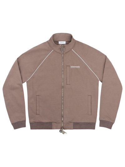 Shop Saintwoods Sw Tracksuit Top In Brown