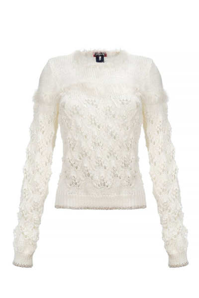 Shop Andreeva White Swan Handmade Knit Sweater