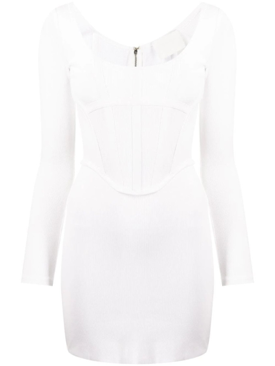 Shop Dion Lee Rib Corset Mini Dress In White