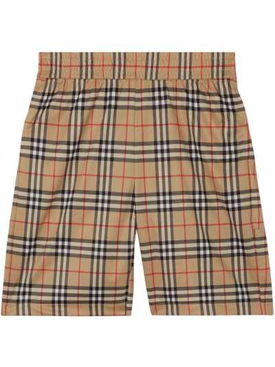Shop Burberry Check-print Shorts In Brown