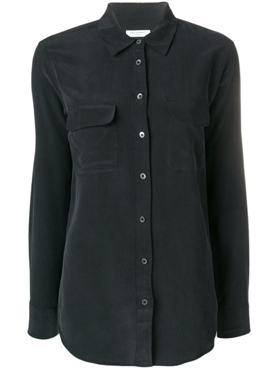 Shop Equipment Black Signature Slim-fit Silk Shirt