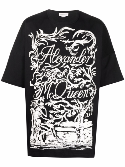 Shop Alexander Mcqueen Logo-print T-shirt In Black
