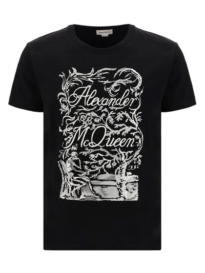 Shop Alexander Mcqueen Black Other Materials T-shirt