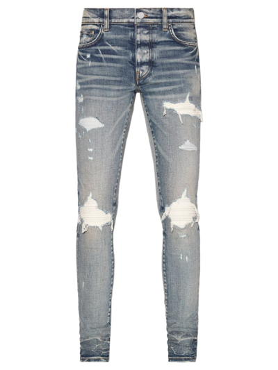 Shop Amiri Mx1 Ultra Suede Skinny Jean In Blue