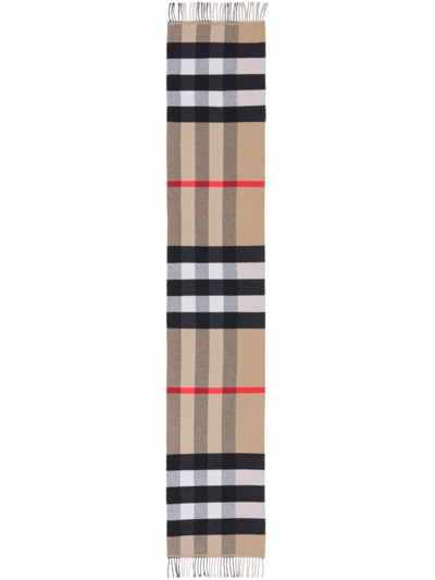 Shop Burberry Vintage Check Scarf In Brown