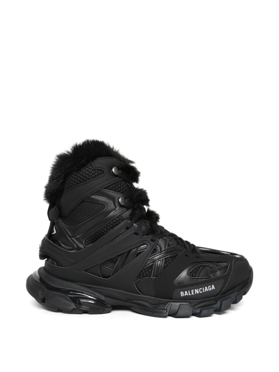 Shop Balenciaga Track Hike Fur Sneaker In Black