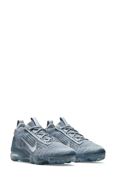 Shop Nike Air Vapormax 2021 Fk Sneaker In Blue/ Grey/ Silver/ White