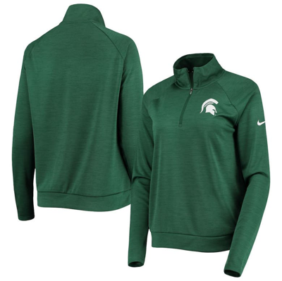 Shop Nike Green Michigan State Spartans Pacer Raglan Performance Quarter-zip Jacket