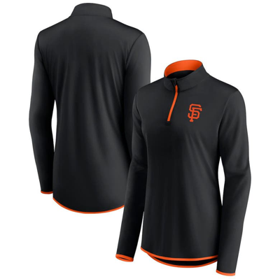 Shop Fanatics Branded Black/orange San Francisco Giants Primary Logo Quarter-zip Jacket