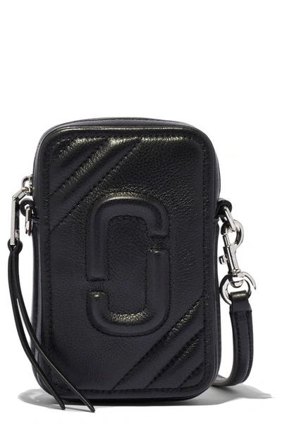 Shop Marc Jacobs Leather Phone Crossbody In Black