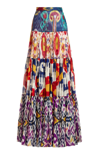 Ralph Lauren Sutton Printed Tiered Silk Maxi Skirt In Multi | ModeSens