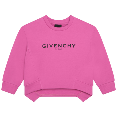 Shop Givenchy Logo Sweatshirt In Lampone