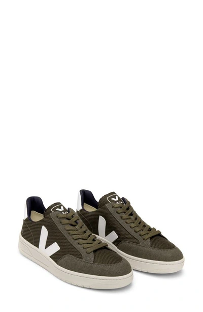 Shop Veja V-12 Sneaker In Olive White