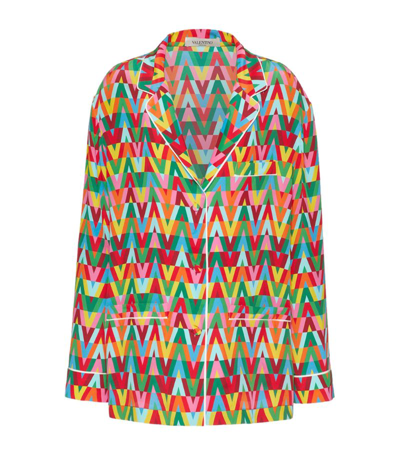 Shop Valentino Silk Printed Shirt In Multi