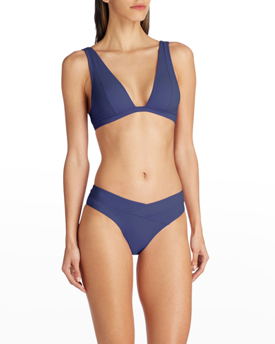 Shop Valimare Venice Plunge Bikini Top In Blue