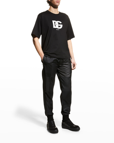 Shop Dolce & Gabbana Men's Dg Logo T-shirt In Black