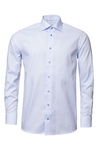 Shop Eton Slim Fit Solid Dress Shirt In Blue
