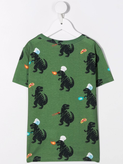 Shop Paul Smith Junior Dinosaur-print Cotton T-shirt In Green