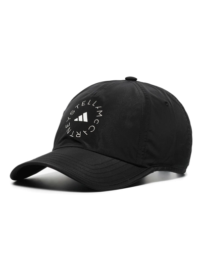 Adidas By Stella Mccartney Logo Print Drawstring Baseball Cap In Black