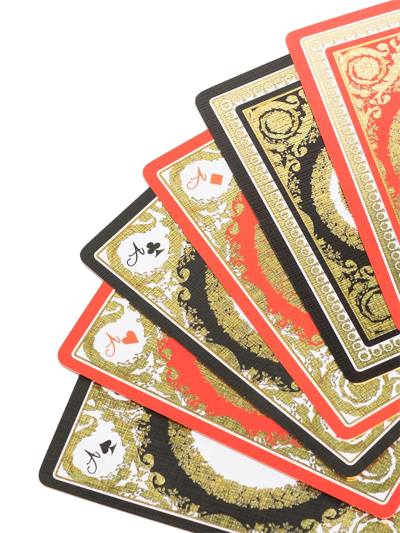 Shop Versace Baroque-print Playing Cards In Black