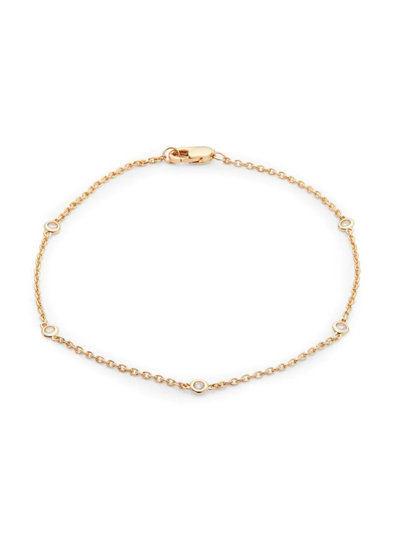 Shop Saks Fifth Avenue Women's 14k Yellow Gold & Diamond Station Bracelet