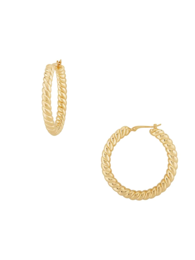 Shop Saks Fifth Avenue Women's 14k Yellow Gold Large Twisted Hoop Earrings