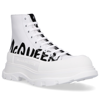 Shop Alexander Mcqueen Ankle Boots Joey Nappa Leather In White