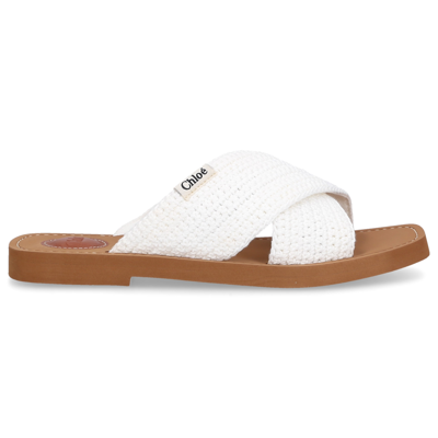 Chloé Sandals Woody In Weiss | ModeSens