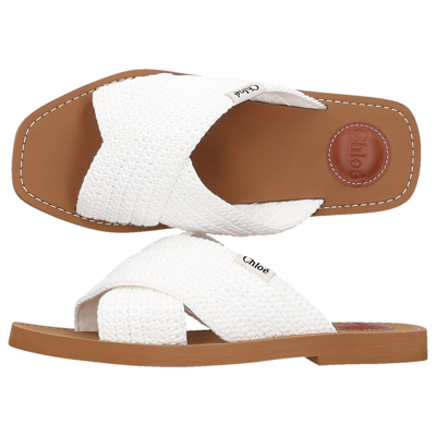 Shop Chloé Sandals Woody In Weiss
