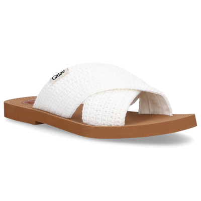 Shop Chloé Sandals Woody In Weiss