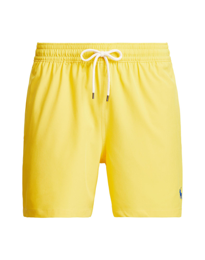Shop Polo Ralph Lauren 5.5-inch Traveler Swim Trunk Man Swim Trunks Ocher Size L Recycled Polyester, Elas In Yellow