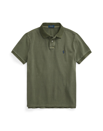 Shop Polo Ralph Lauren Man Polo Shirt Military Green Size S Cotton
