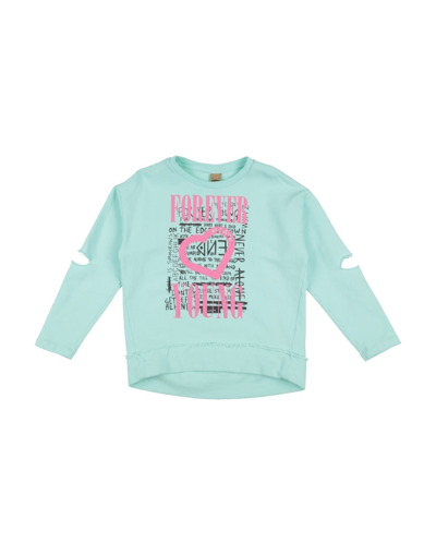 Shop Please Toddler Girl Sweatshirt Turquoise Size 4 Cotton In Blue