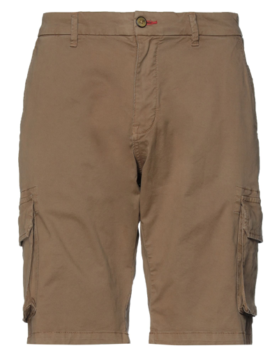 Shop Impure Man Shorts & Bermuda Shorts Brown Size 34 Cotton, Elastane