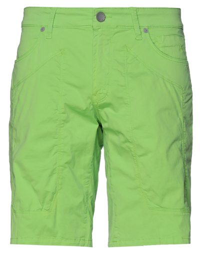 Shop Jeckerson Man Shorts & Bermuda Shorts Acid Green Size 32 Cotton, Elastane