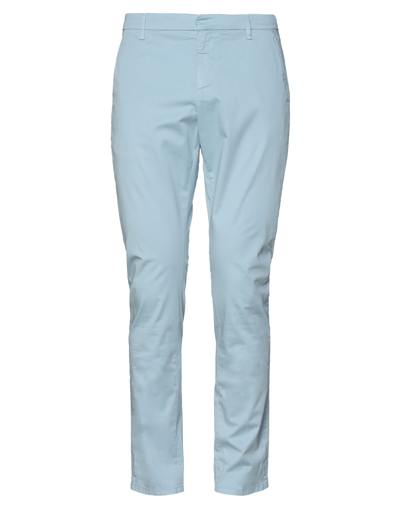 Shop Dondup Man Pants Sky Blue Size 35 Cotton, Elastane